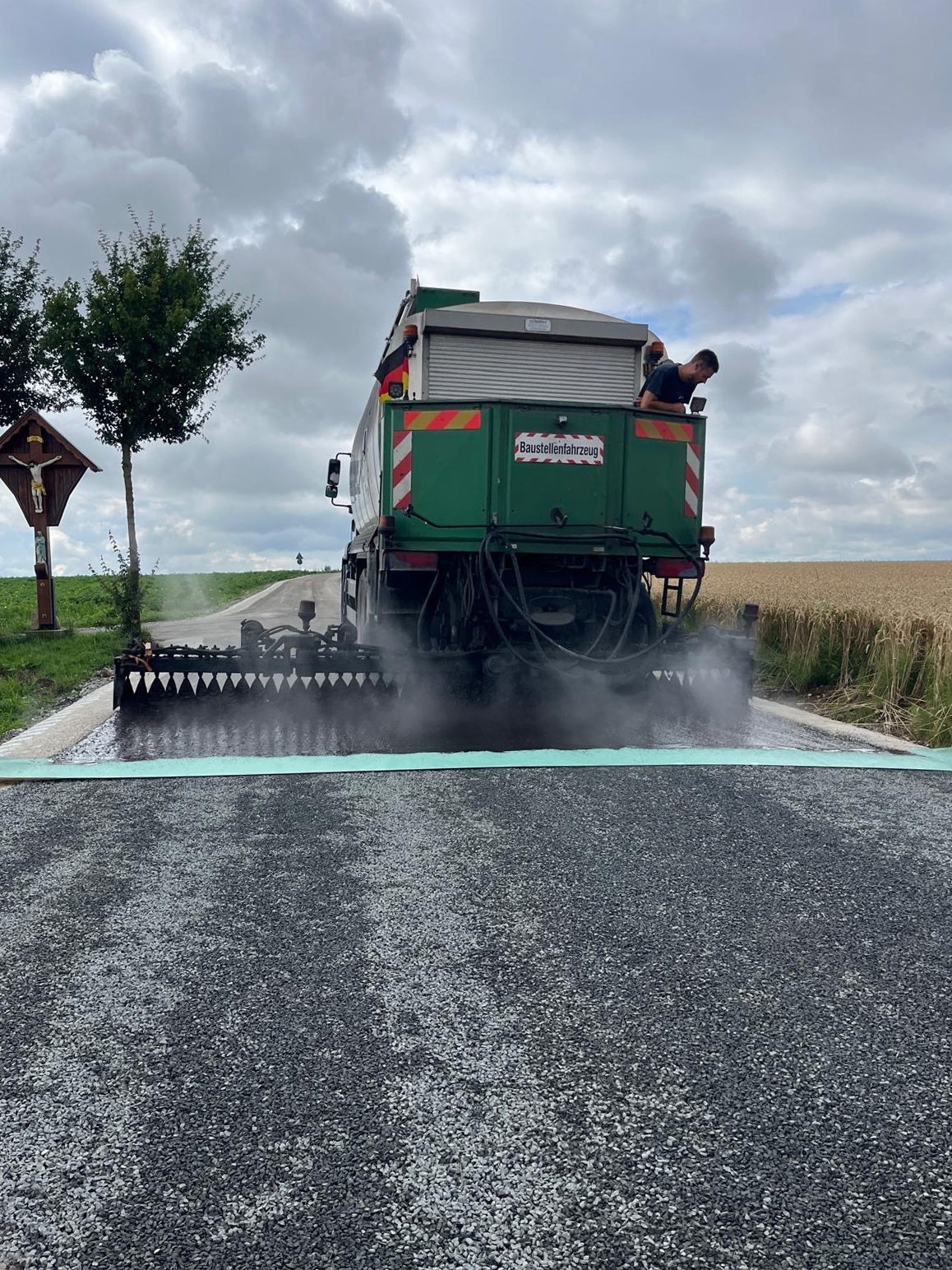 Spritzrampe im Einsatz
